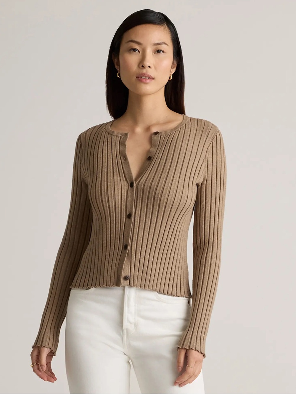 Quince - Eco-Knit Cropped Rib Cardigan